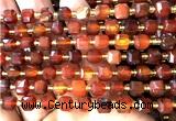 CCU1389 15 inches 6mm - 7mm faceted cube red agate beads