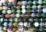 CCU1399 15 inches 6mm - 7mm faceted cube Indian agate beads