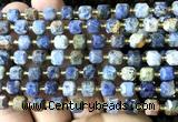 CCU1402 15 inches 6mm - 7mm faceted cube sunset dumortierite beads