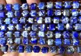 CCU1404 15 inches 6mm - 7mm faceted cube lapis lazuli beads
