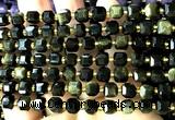 CCU1407 15 inches 6mm - 7mm faceted cube golden obsidian beads