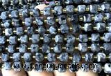 CCU1410 15 inches 6mm - 7mm faceted cube black labradorite beads