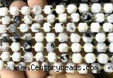 CCU1412 15 inches 6mm - 7mm faceted cube white moonstone beads