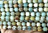 CCU1416 15 inches 6mm - 7mm faceted cube colorful amazonite beads