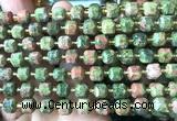 CCU1431 15 inches 6mm - 7mm faceted cube unakite gemstone beads