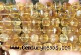CCU1455 15 inches 8mm - 9mm faceted cube citrine gemstone beads