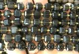 CCU1495 15 inches 8mm - 9mm faceted cube ice obsidian beads
