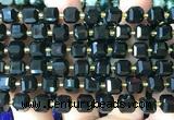 CCU1496 15 inches 8mm - 9mm faceted cube black onyx beads