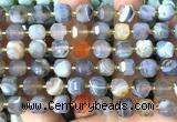 CCU1501 15 inches 8mm - 9mm faceted cube Botswana agate beads