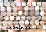 CCU1502 15 inches 8mm - 9mm faceted cube sakura agate beads