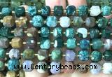 CCU1505 15 inches 8mm - 9mm faceted cube ocean agate beads