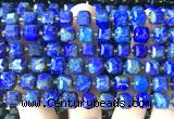 CCU1509 15 inches 8mm - 9mm faceted cube lapis lazuli beads