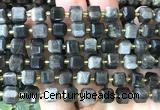 CCU1511 15 inches 8mm - 9mm faceted cube silver obsidian beads