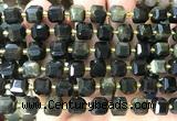 CCU1512 15 inches 8mm - 9mm faceted cube golden obsidian beads