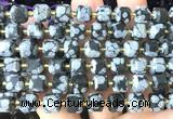 CCU1513 15 inches 8mm - 9mm faceted cube snowflake obsidian beads