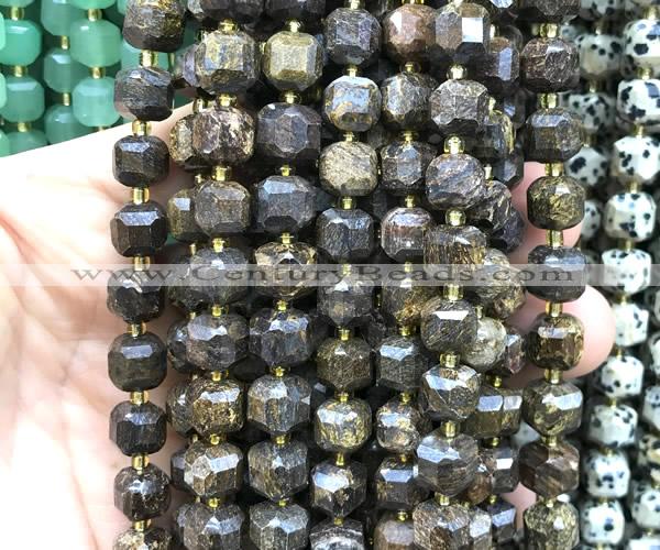 CCU1515 15 inches 8mm - 9mm faceted cube bronzite gemstone beads