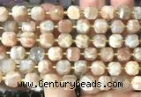 CCU1519 15 inches 8mm - 9mm faceted cube moonstone beads