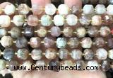 CCU1520 15 inches 8mm - 9mm faceted cube sunstone beads
