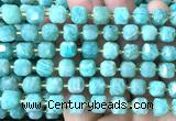 CCU1525 15 inches 8mm - 9mm faceted cube amazonite gemstone beads