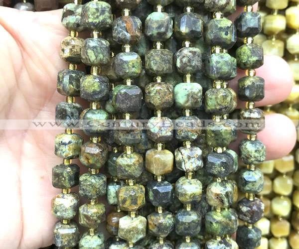 CCU1533 15 inches 8mm - 9mm faceted cube Brazilian opal beads