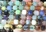 CCU1538 15 inches 8mm - 9mm faceted cube colorful gemstone beads