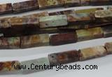 CCU522 15.5 inches 4*13mm cuboid green magic agate beads wholesale