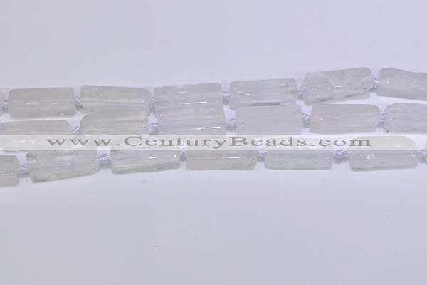 CCU600 15.5 inches 8*20mm - 10*30mm cuboid white crystal beads