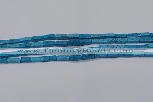 CCU725 15.5 inches 4*13mm cuboid imitation turquoise beads wholesale