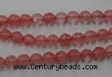 CCY111 15.5 inches 6mm faceted round cherry quartz beads wholesale