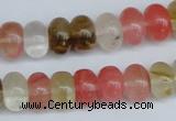 CCY202 15.5 inches 8*12mm rondelle volcano cherry quartz beads