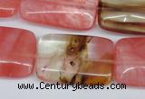 CCY222 15.5 inches 20*30mm rectangle volcano cherry quartz beads