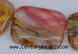 CCY223 15.5 inches 30*40mm rectangle volcano cherry quartz beads