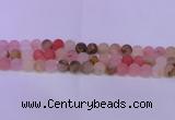 CCY622 15.5 inches 8mm round matte volcano cherry quartz beads