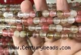 CCY632 15.5 inches 8mm round volcano cherry quartz beads wholesale