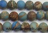 CDE1030 15.5 inches 4mm round matte sea sediment jasper beads