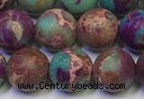 CDE1037 15.5 inches 8mm round matte sea sediment jasper beads