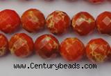 CDE2101 15.5 inches 8mm faceted round dyed sea sediment jasper beads