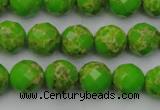 CDE2182 15.5 inches 10mm faceted round dyed sea sediment jasper beads