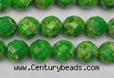 CDE2190 15.5 inches 6mm faceted round dyed sea sediment jasper beads