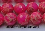 CDE2507 15.5 inches 14mm faceted round dyed sea sediment jasper beads