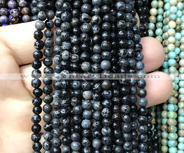 CDE3011 15 inches 4mm round sea sediment jasper beads wholesale