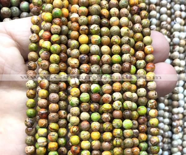 CDE3016 15 inches 4mm round sea sediment jasper beads wholesale