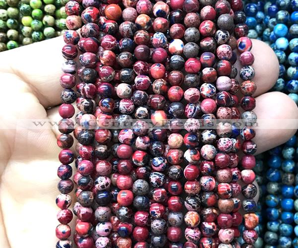 CDE3022 15 inches 4mm round sea sediment jasper beads wholesale