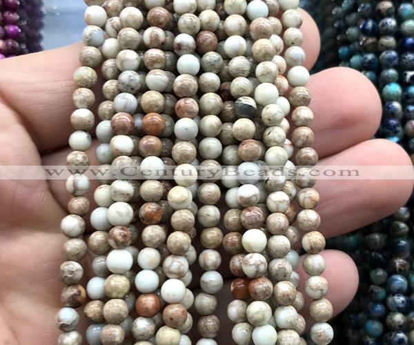 CDE3030 15 inches 4mm round sea sediment jasper beads wholesale