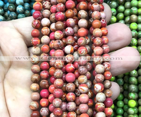 CDE3111 15 inches 6mm round sea sediment jasper beads wholesale