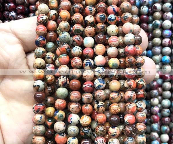 CDE3123 15 inches 6mm round sea sediment jasper beads wholesale