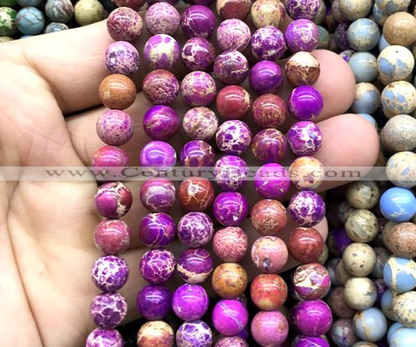 CDE3206 15 inches 8mm round sea sediment jasper beads wholesale