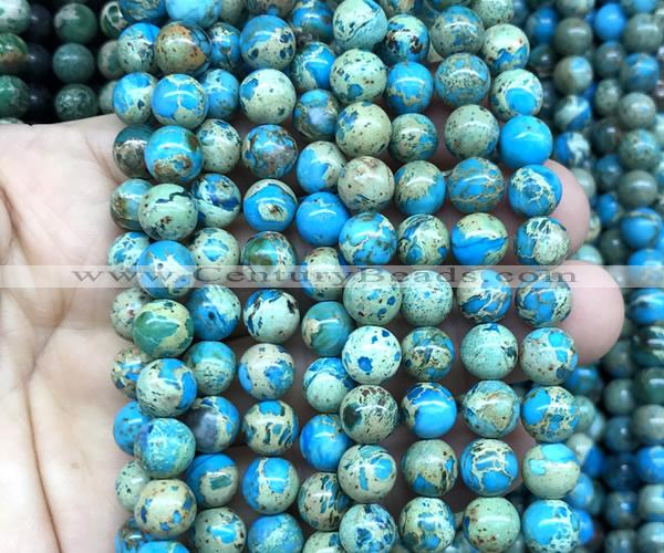 CDE3236 15 inches 8mm round sea sediment jasper beads wholesale