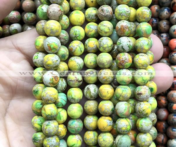 CDE3246 15 inches 8mm round sea sediment jasper beads wholesale