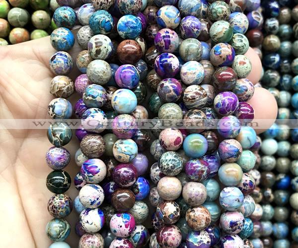 CDE3252 15 inches 8mm round sea sediment jasper beads wholesale